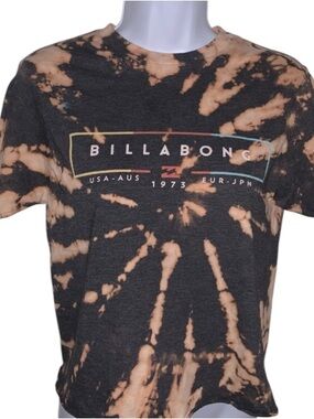BILLABONG  Upcycled  REVERSE TIE DYE CROP T-SHIRT